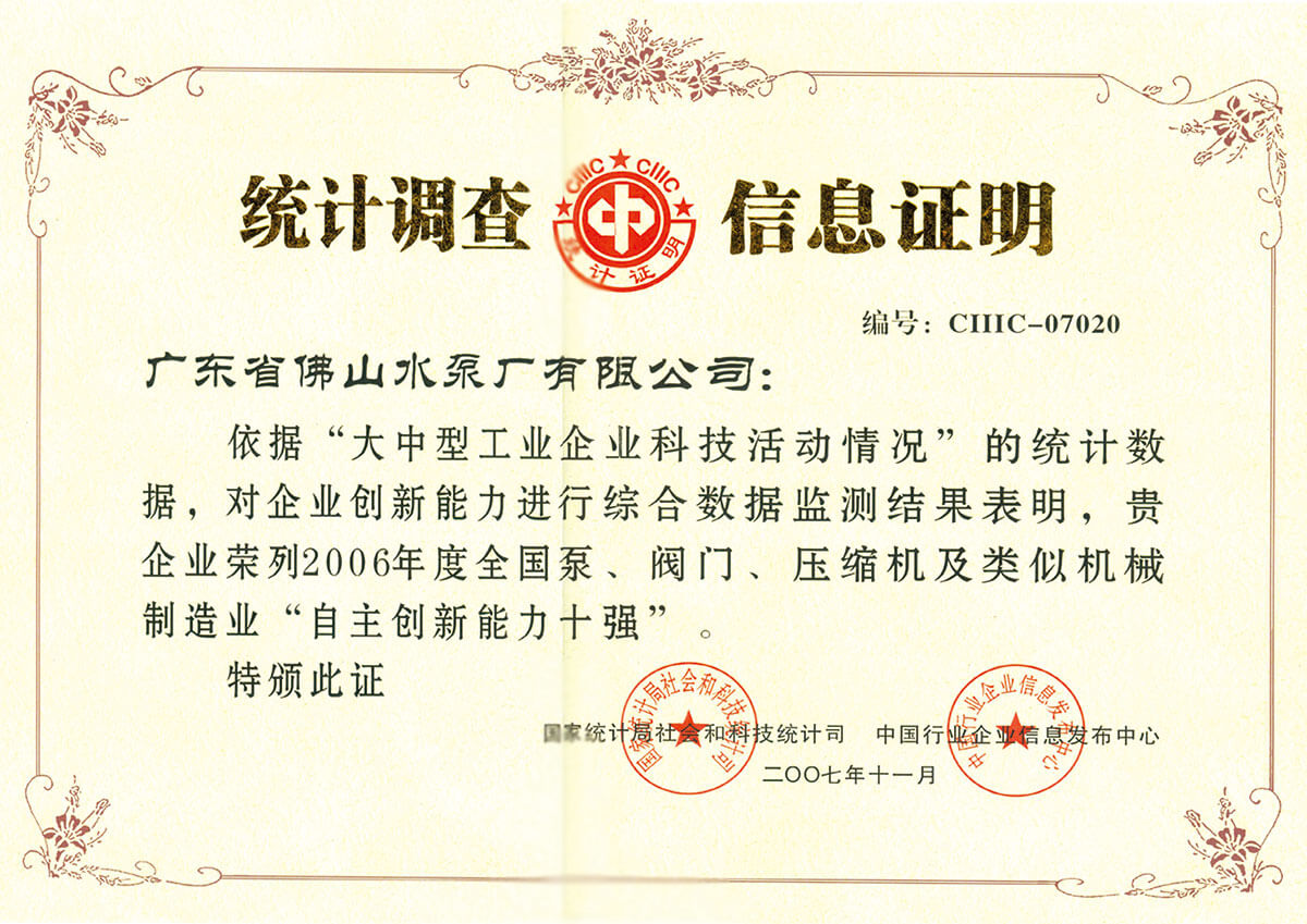 机械制造业自主创新十强